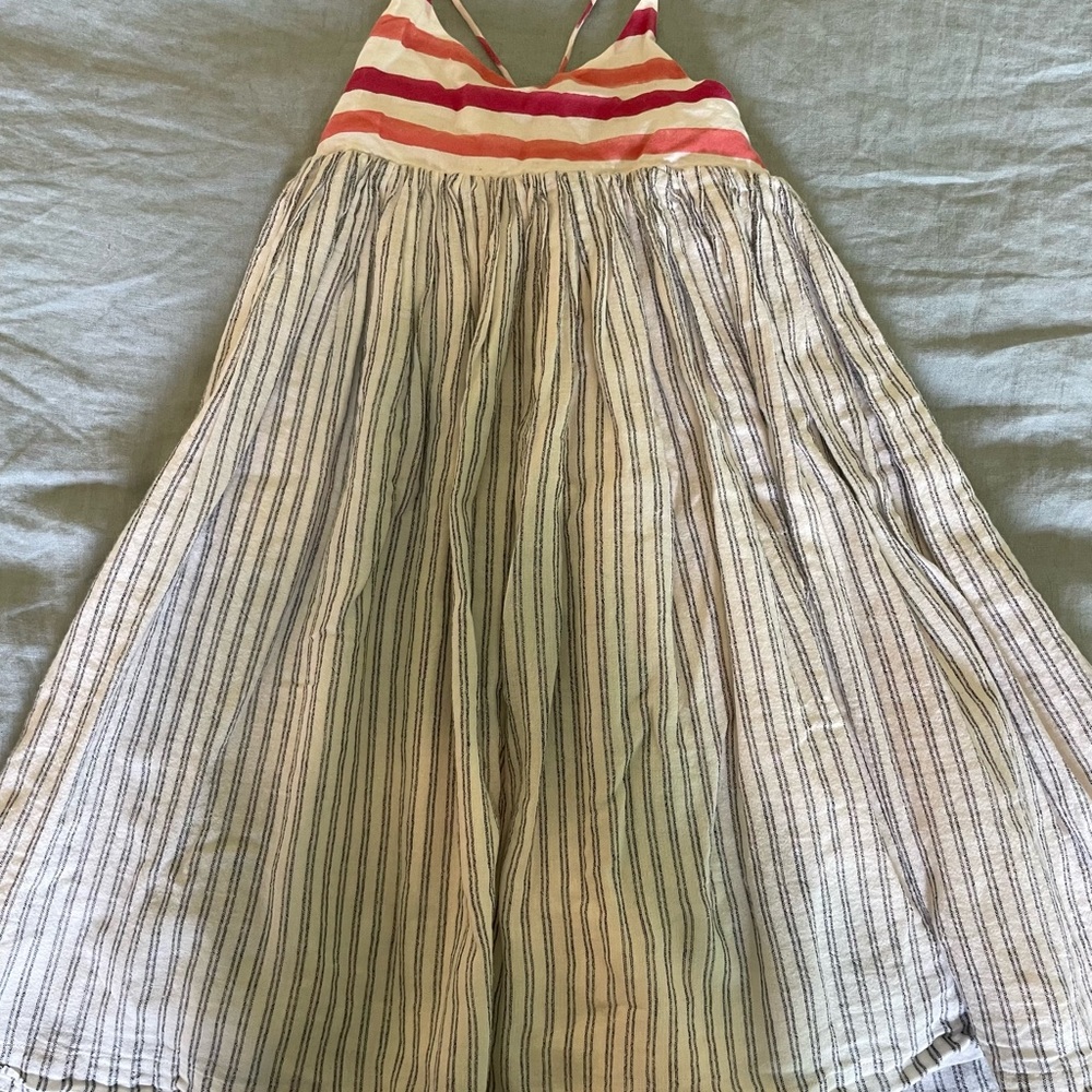 Striped Little Paisley People Dress in Pink and Blue